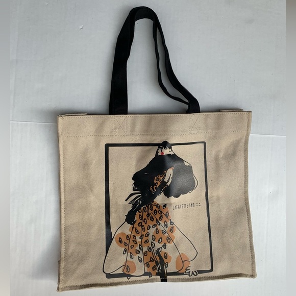 Lafayette 148 New York canvas tote bag purse & note book - Picture 4 of 5